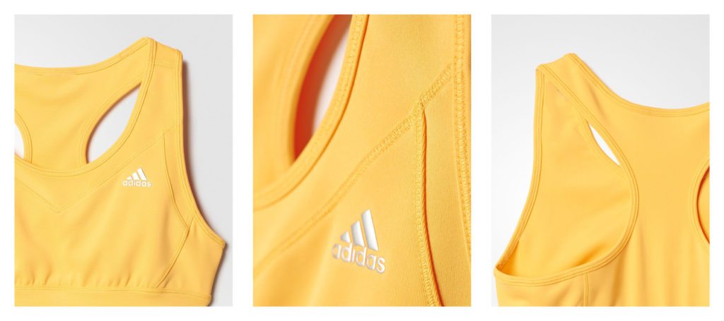 Adidas Techfit bra yellow for girls teen fitness