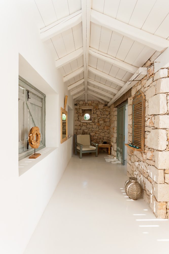 Hallway of amoulakis a luxury design villa in Greece