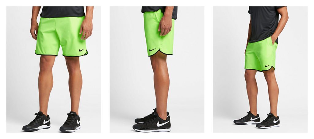 Nike neon tennis short for boys and men in green perfect for teen fitness style