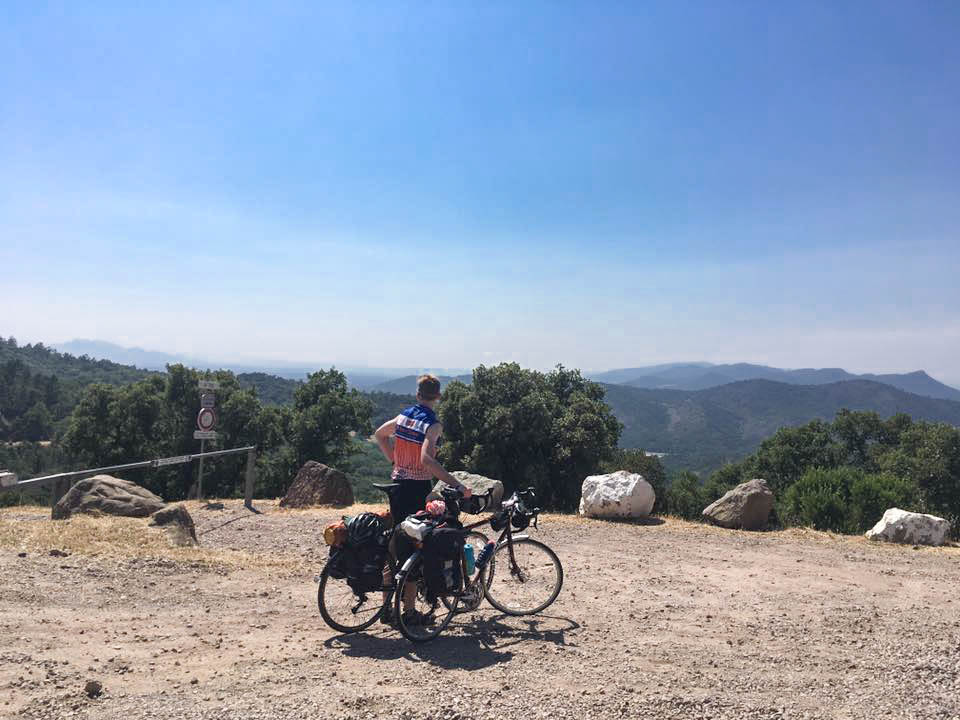 Patrick Ronan pauses to admire the view during his charity cycle to The Peligoni Club in Greece
