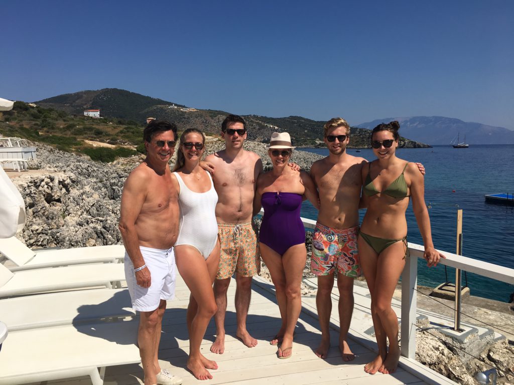 Good looking family on holiday in Greece