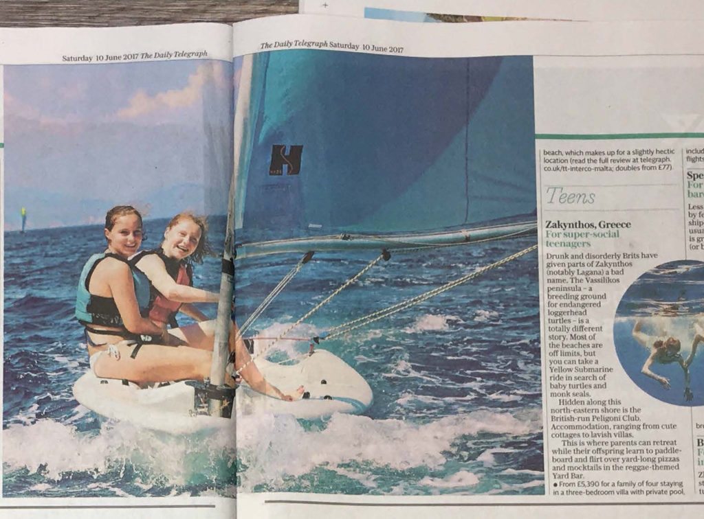 Telegraph's review of Peligoni for teenagers in June 2017